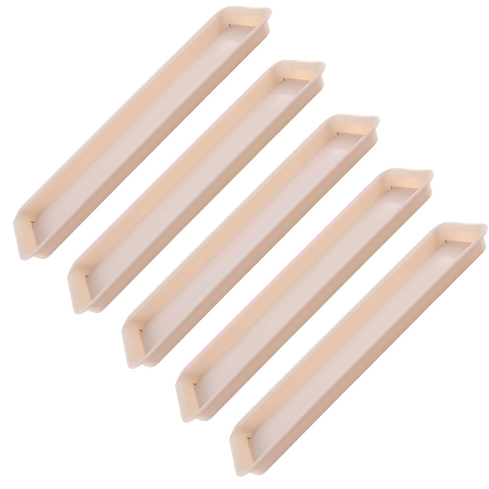 

5x Plant Saucers Rectangular Plant Trays for Windowsill Indoors Outdoor Yard бежевий