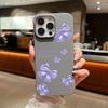 Solid Color Bowknot Patterned Leather Texture Phone Case for iPhone 16 Pro 15 14 Plus 13 12 Pro Max 11 Shockproof Matte Soft Tpu Slim Case Cover