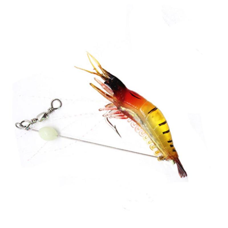 9cm Simulation Prawn Fishing lure Multicolor Luminous Tackle Bait Sea fishing Soft bait fishing tool