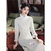 White long-sleeved cheongsam 1011 new women's new Chinese-style improved young dress daily high-end atmosphere winter