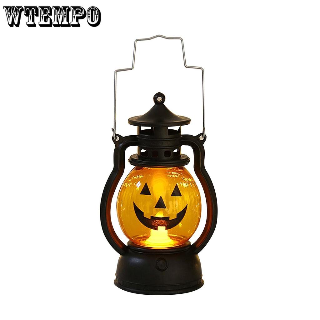 Halloween Kürbis Lampe Dekorative Dekoration Kreative Kleine Öl Lampe LED Elektronische Wind Lampe Anhänger Tragbare Pony Lampe
