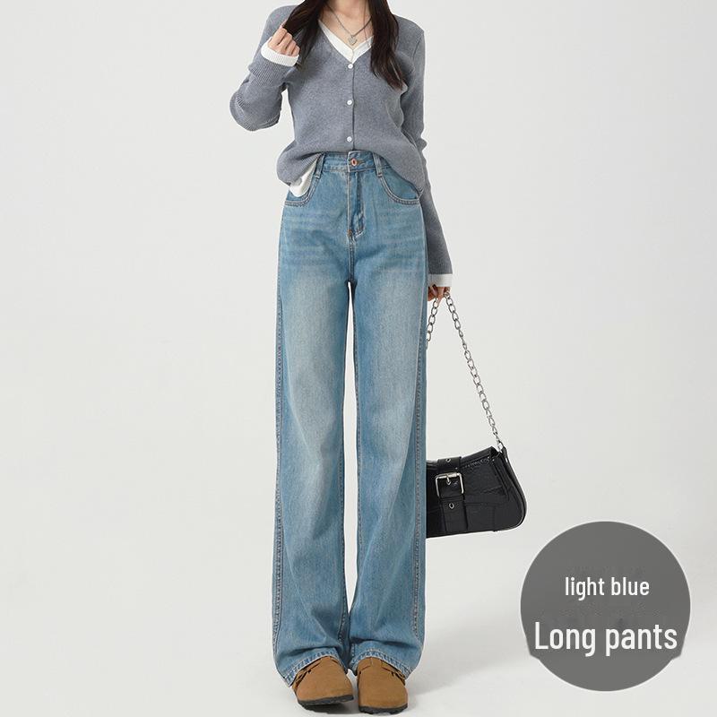 

2024 New High-Waisted Wide-Leg Jeans for Women: Autumn/Winter Loose Fit for Pear-Shaped Bodies Extra Large