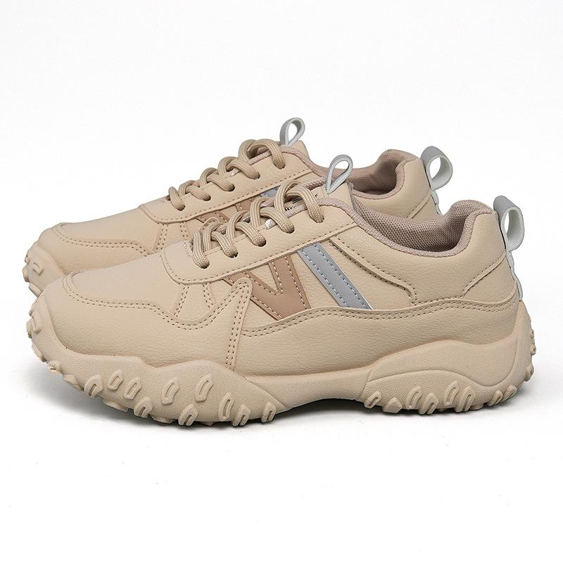 Women's New Autumn Models Wear Leather Sneakers with Soft Soles, Not Tired Feet Running