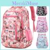 Layered Backpack Striped Zipper Large Capacity Storage Widened Shoulder Strap