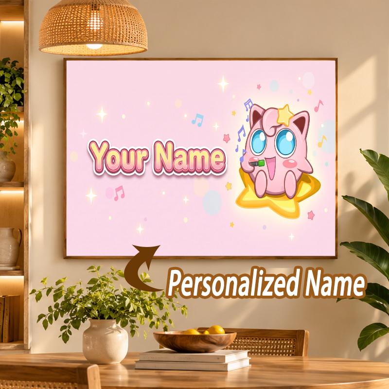 Jigglypuff Custom Name Diamond Painting Personalized 5D Full Drill DIY Diamond Art Home Decor