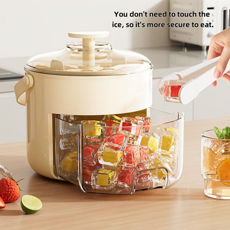 Refrigerator Ice Bucket With Cover Ice Tray To Make 40 Ice Cubes Easy To Press And Release Ice Cubes Ice Bucket With Storage Box