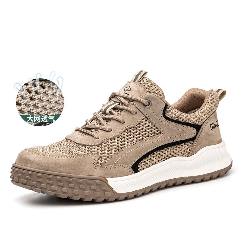 Summer Safety Shoes Men Breathable Hollow Out Work Shoes Puncture-Proof Protective Safety Boots Non-slip Work Sneakers