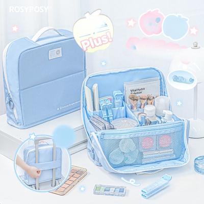 RosyPosy Soft Furnishings, Large-capacity Decoration Storage Bag, Vertical Desktop Cosmetic Bag, Travel Partition Storage Bag.