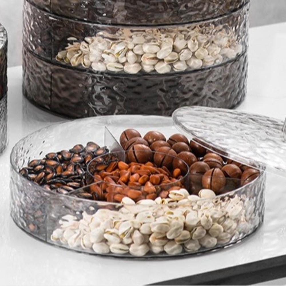 Fashion Plastic Dried Fruit Tray Transparent with Lid Food Platter Food Storage Multi-Purpose Snackle Box Container Coffee Table
