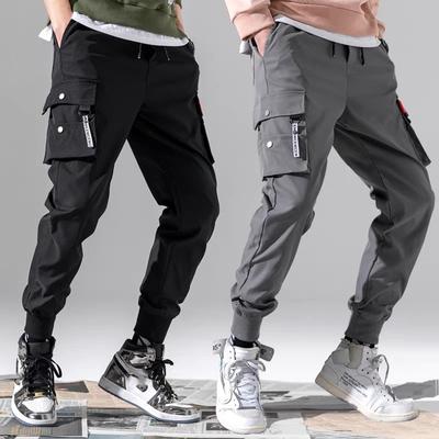 Spring and Summer Thin Overalls Men's Trendy All-match Leggings Loose Multi-pocket Trousers Large Size Casual Pants