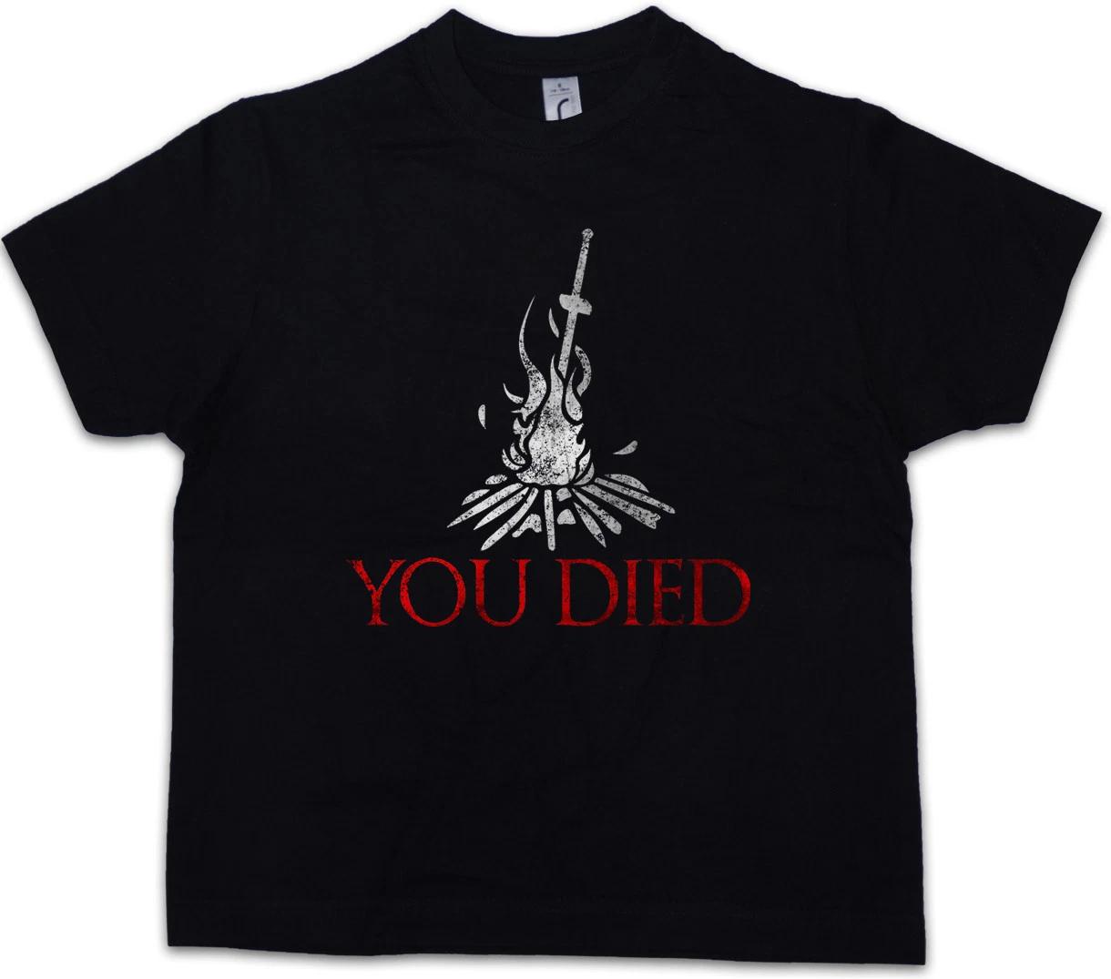 YOU DIED DARK Kids Boys kids boys T-Shirt Firelink Shrine Dark Gamer Nerd Souls Game Sun 130