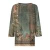 Damenmode Lässig Locker 3/4-Ärmel Blumenmuster Rundhals Oberteil