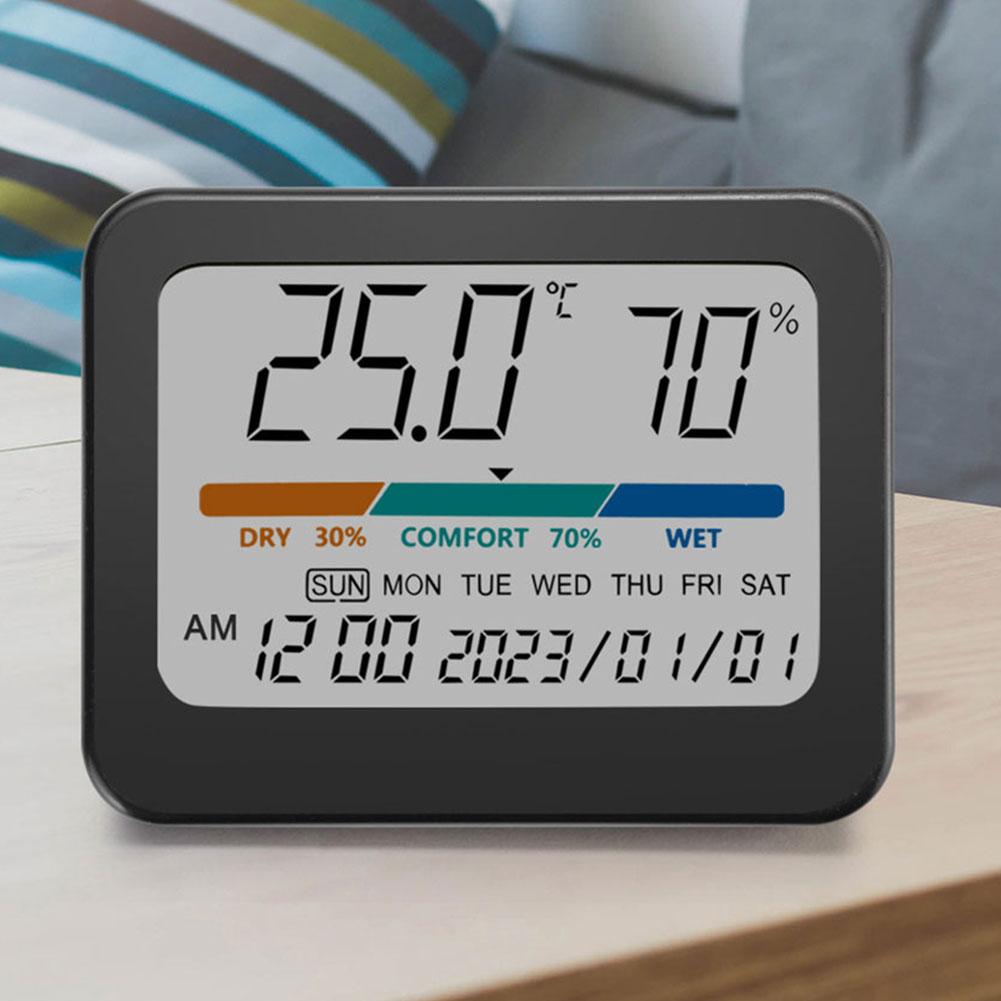Temperature Humidity Meter Multifunction Digital Thermometer Hygrometer Temperature Humidity Monitor for Living Room Bedroom