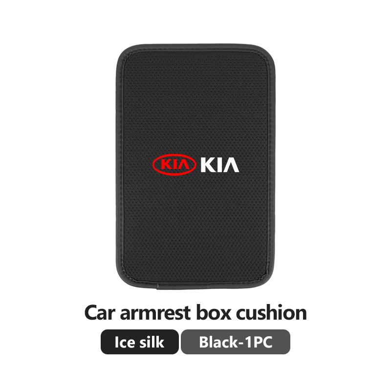 GNQE7 Podložka do boxu loketní opěrky auta Kožená/Ledové hedvábí Chránič polštářku Podpora lokte Příslušenství Pro KIA Sportage Rio Ceed Niro Soul Stonic