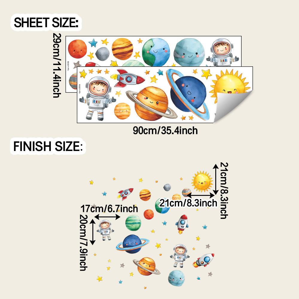 

Мультяшный астронавт планета ракета детская спальня гостиная дом фон украшение наклейки на стену