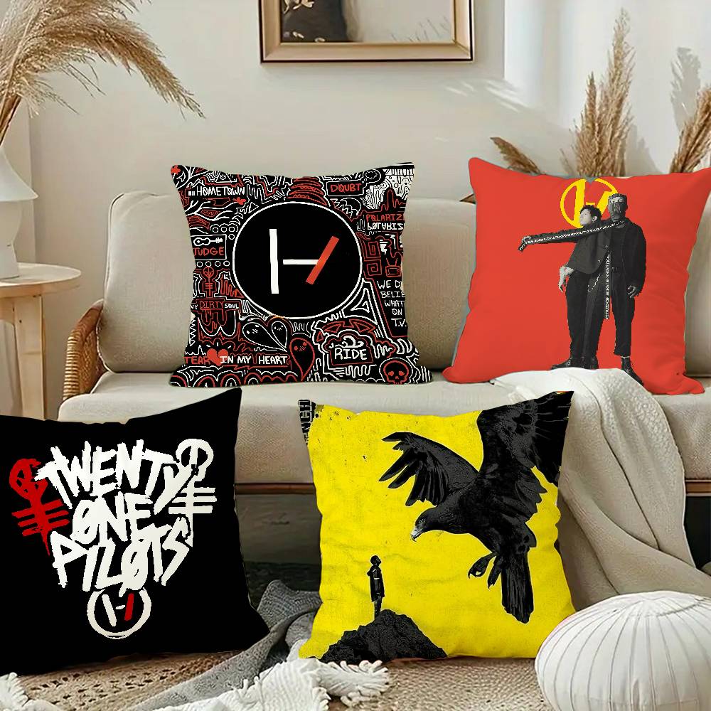 HOT-T-Twenty One Pilots Pillow Case Plush Fabric Soft Pillowcase Double Sided Print Sofa Cushion Cover Throw