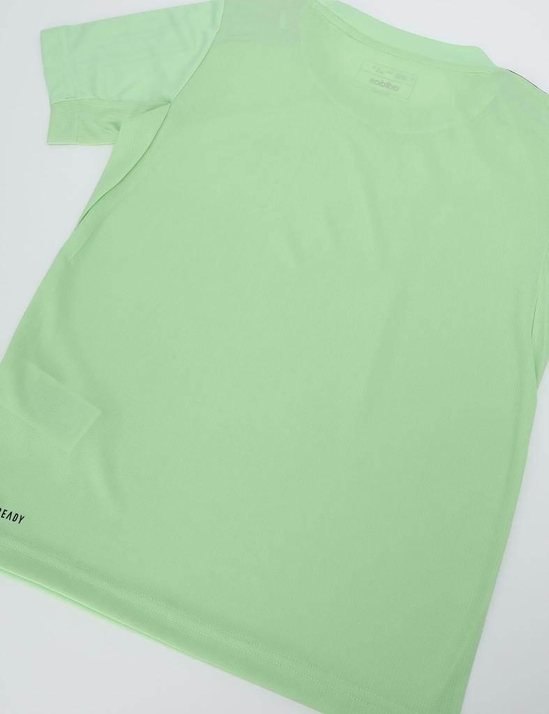 Adidas Dětské tričko s krátkým rukávem Train Essentials Aero Lady 3 Stripes Regular Fit ECL97 Semi Green J150 Tričko Tričko Spark/Carbon (IR7537)