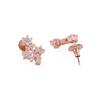 Rose Dazzling Cubic Zirconia Floral Brass Necklace & Earring Set For Women