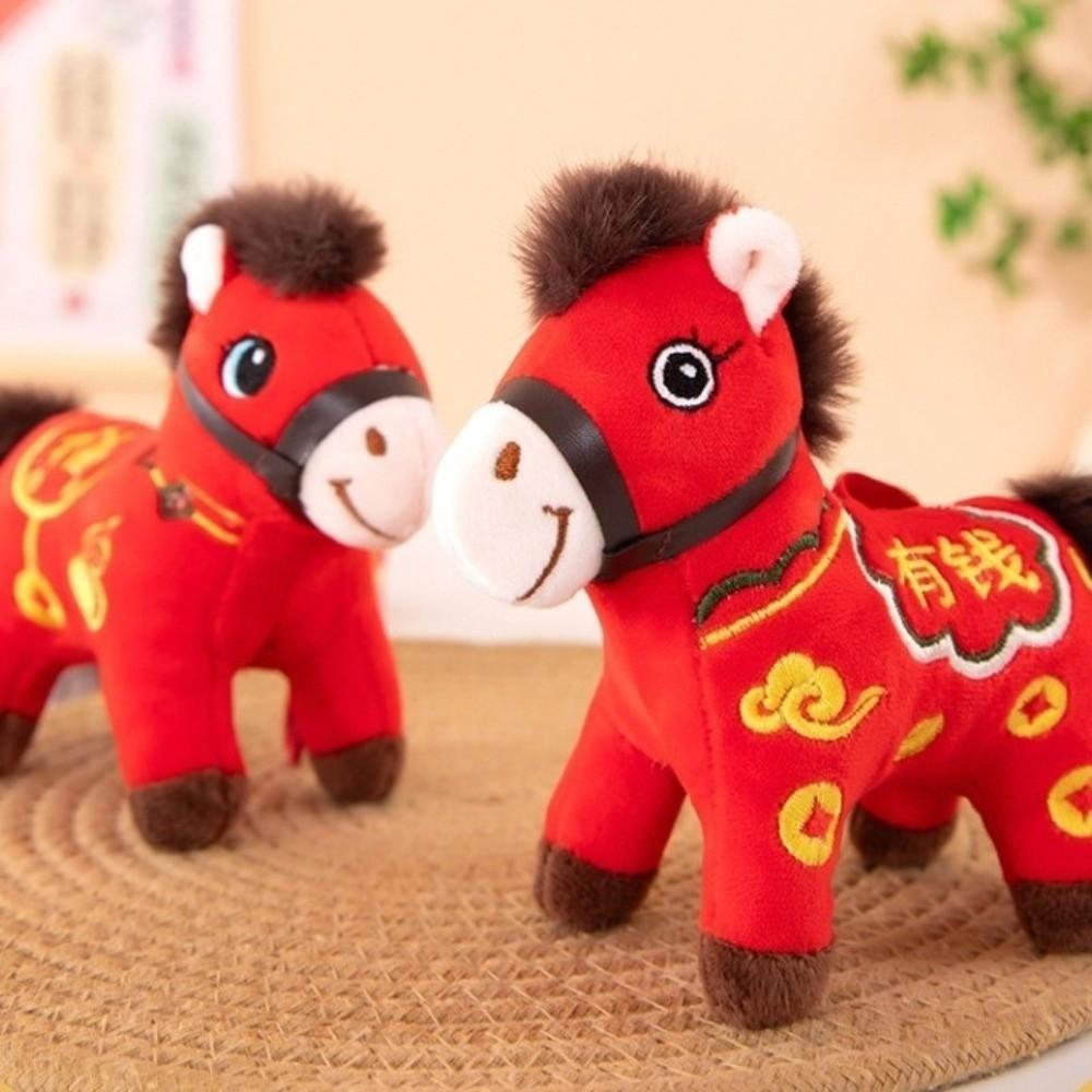 Year of The Horse Mascot Horse Plush Pendant Stuffed Animal Plush Pony Keychain Bag Charm