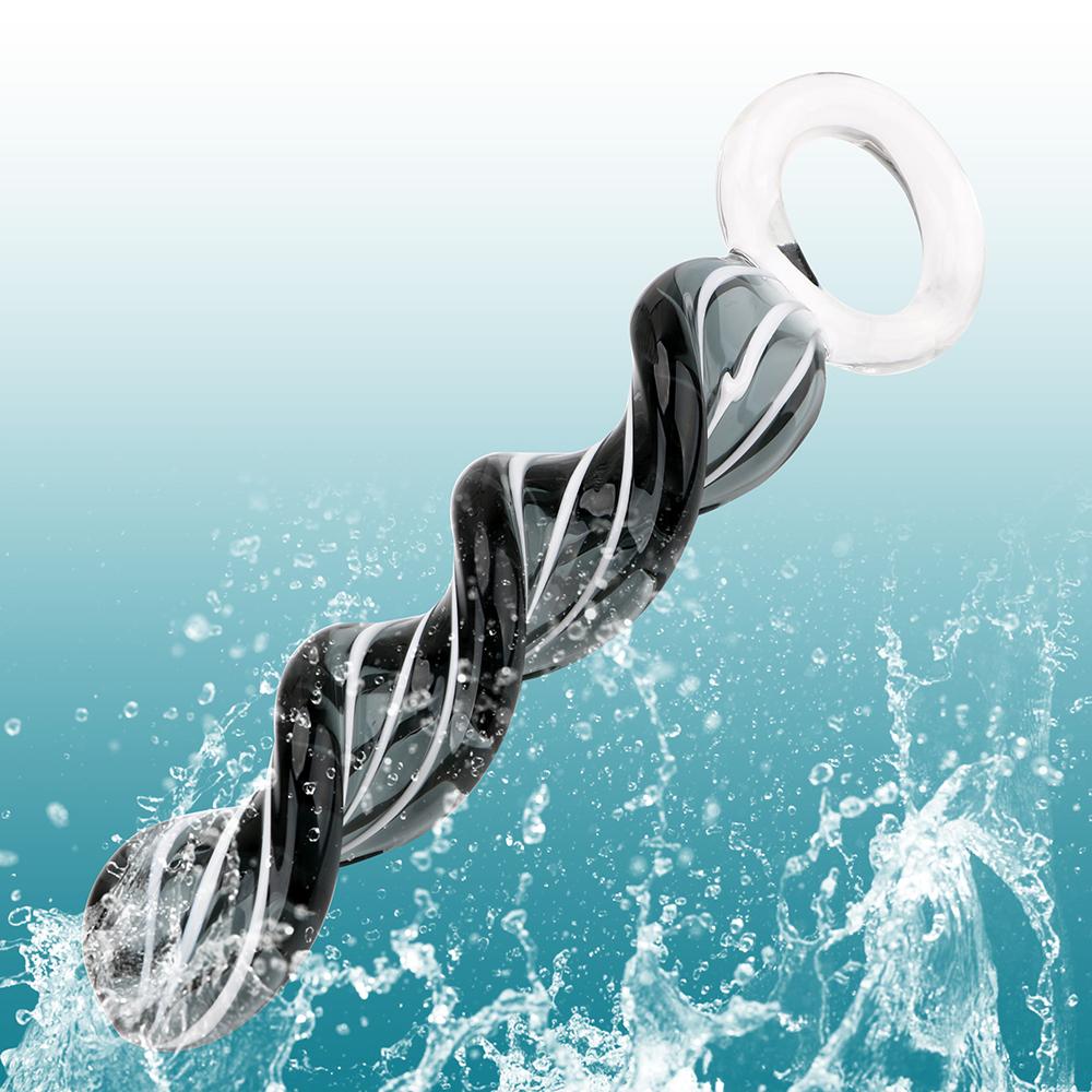 Crystal Penis Spiral Anal Plug Prostate Massager Sex Toys for Women Men Glass Vaginal Stimulation Butt Plug