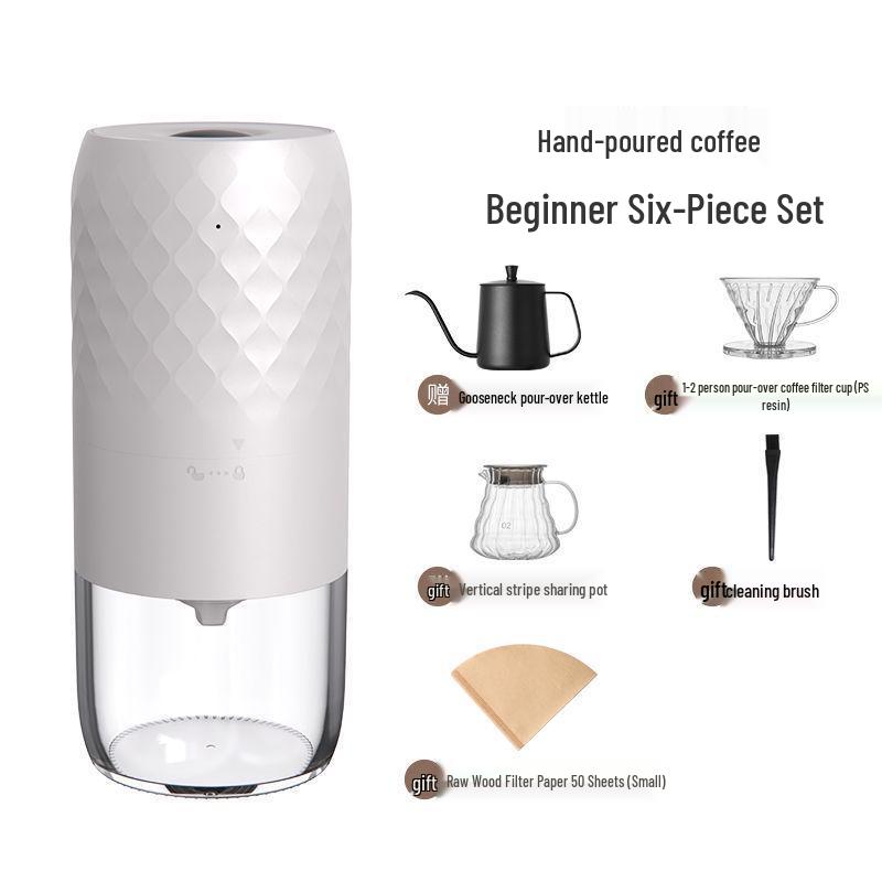 Portable Electric & Manual Coffee Bean Grinder - Compact Household Hand-Cranked & Automatic Grinding Machine