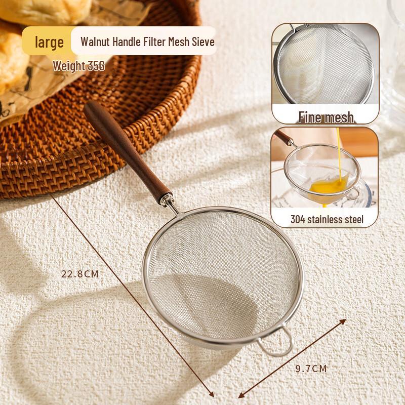 

Zhaoran 304 Stainless Steel Sifter with Walnut Handle