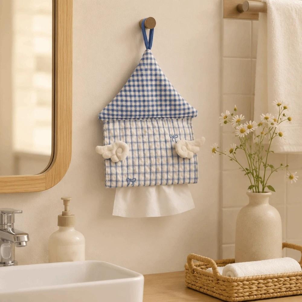 Wings Tissue Box Cover Stripe Grid Napkin Holder Decorative Hanging Tissue Holder Bathroom