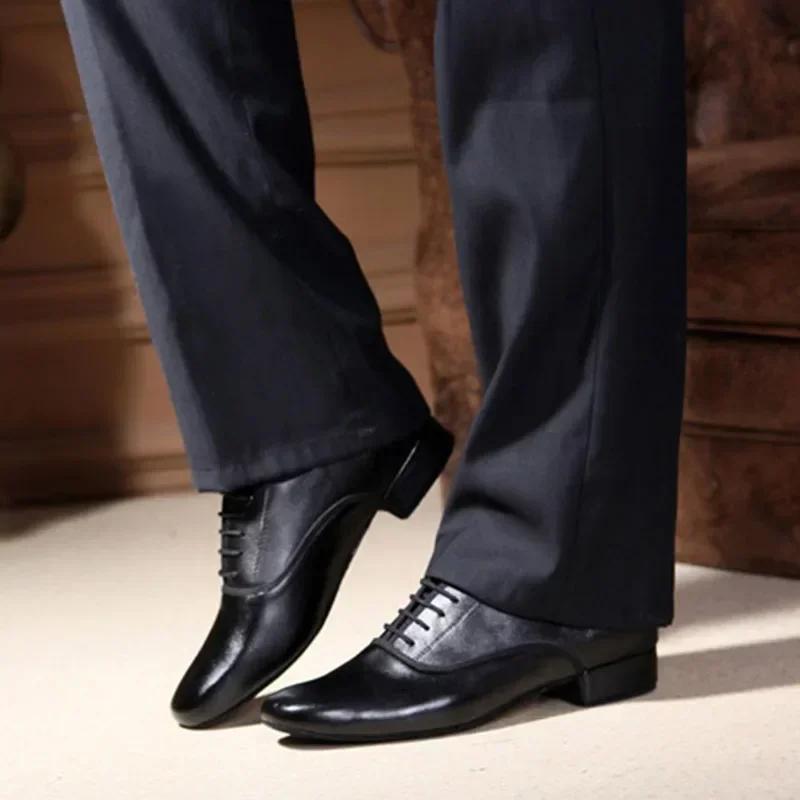 Men's Genuine Leather Casual Shoes for Modern and Standard Ballroom Dancing, Square Dancing, and Interior Outdoor Activities