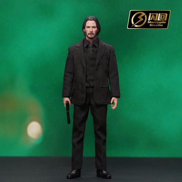 Manipple Studio MS-02 1/12 John W. Killer John Black Suit 1/12 Scale Figure Keanu Wick