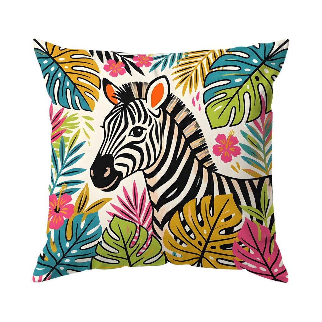 Toucans Leopards Zebras Pillowcase Printed Polyester 40/45/50Cm Throw Pillowcover Decorative Sofa Cushion Pillowslip Home Decor