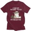 I Had My Patience Tested Im Negative Cat TShirt Pure Cotton Tee Tops Funny Sarcasm Joke Tshirt Casual ShortSleeve Clothing