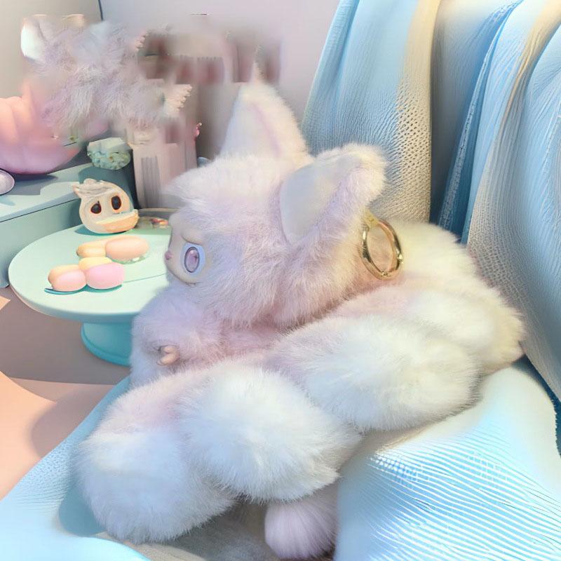 Labubu Nine-Tailed Fox Customized Doll PVC Party Plush Cute Figurine Keychain Backpack Accessory Plush Toy Christmas Gift