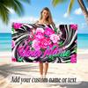 Floral Garden Theme Soft Beach Towel Personalized Custom Name Text Towel Portable for Beach Pool Travel