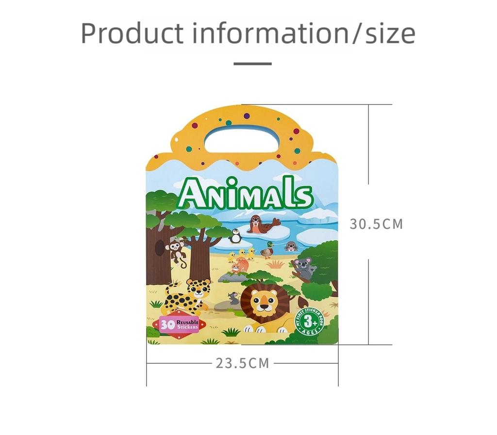 Nowa książeczka z żelowymi naklejkami dla dzieci DIY Puzzle manualne Zabawka Magiczna Książka Przenośna Edukacyjna Zabawa dla Niemowląt Powtarzalna Aktywność z Naklejkami