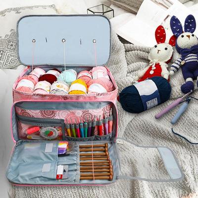 Yarn Bag And Crochet Tote 3 Holes Design Lightweight Yarn Storage Waterproof Yarn Organizer Yarn Bag Knitting Accessory