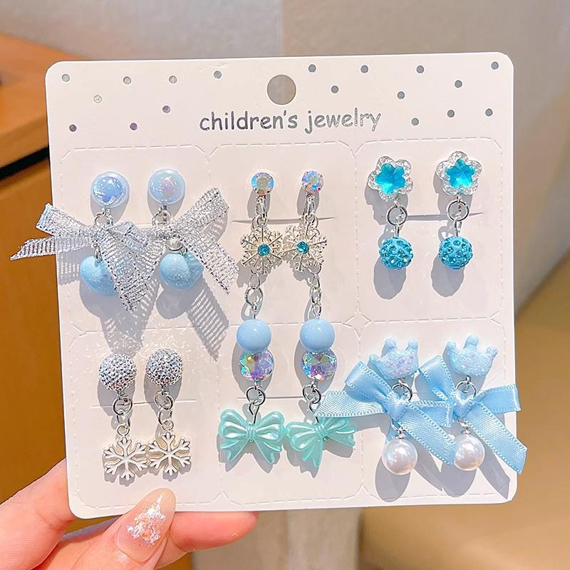 

Мультяшные серьги-клипсы с бантиками для девочек - Милые, безболезненные, летние детские аксессуары для ушей