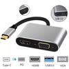 SUNROZ HDMI and VGA Adapter with Type-C Adapter Hub for USB-C To TV and Projector Cable for TV 4K (A486590)