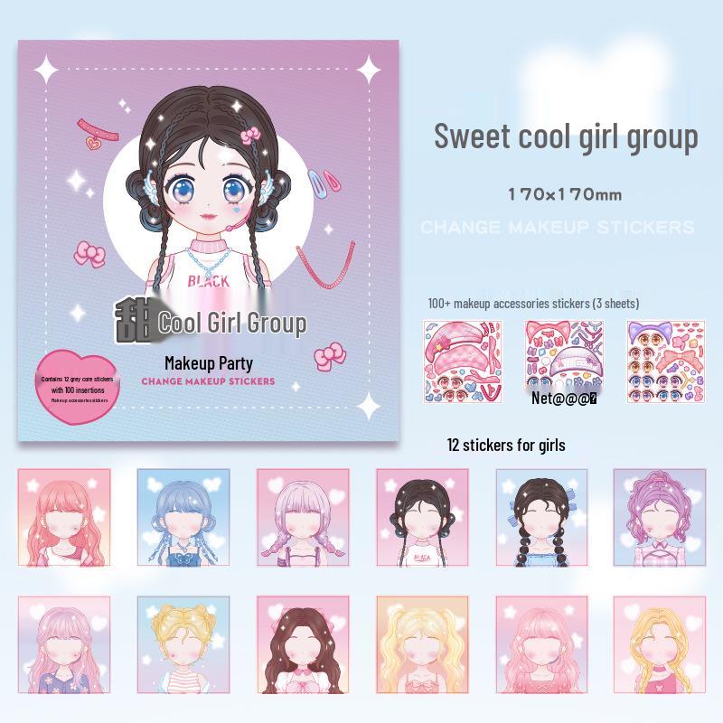 Princess Dress-Up DIY Sticker Book: Educational Makeup & Cartoon Decoration for Girls