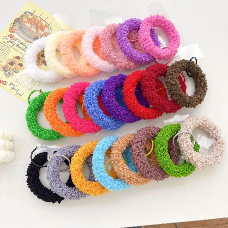 Trendy Phone Accessory Plush Key Organize Anti Drop Keychain Versatile Wristband