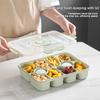 Wheat Straw Lunch Box with 10 Grids Portable Lunch Box Microwave Heating Lunch Box for Work Student With Lid Square Lunch Box