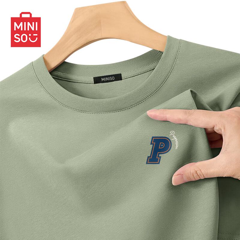 MINISO Men s Loose Fit Cotton Short Sleeve T-Shirt L