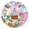 50-Piece Landscape Oil Painting Stickers: Trendy, Creative, Waterproof Decor for Laptops and Suitcases