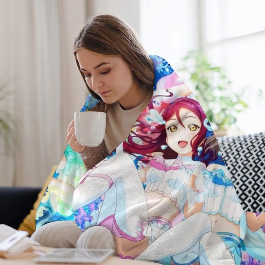 Kocham życie! Światło słoneczne!! - Koi ni Naritai AQUARIUM Koc do Rzucania Wielofunkcyjny Uroczy Kraciasty Koc na Plażę Sofę