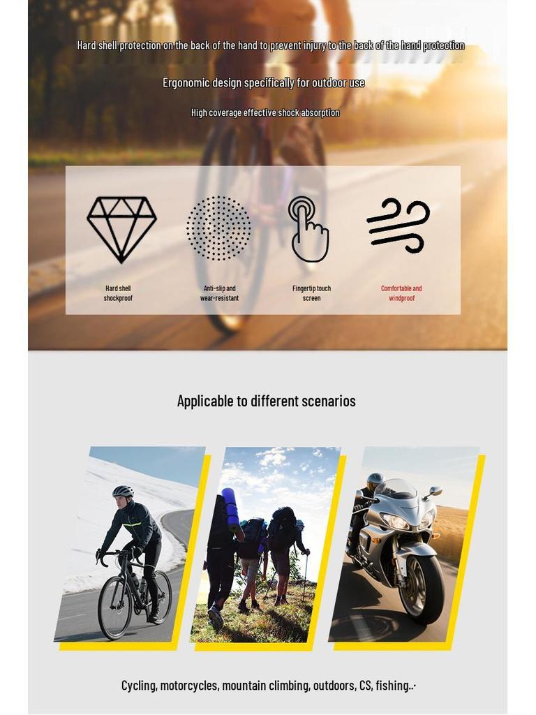 Men's Non-slip Motorcycle & Electric Vehicle Riding Gloves for Outdoor Use