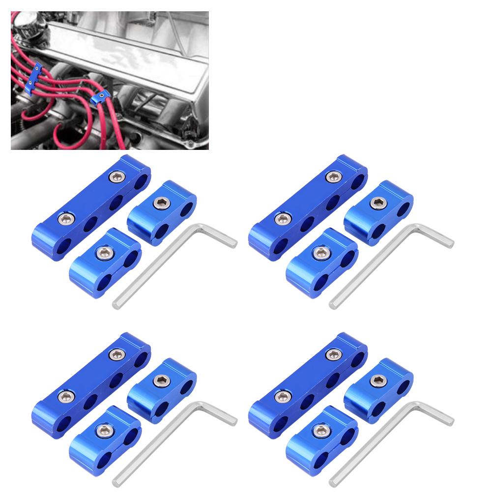 12Pcs Braided Engine Spark Plug Wire Hose Separator Clamp Fitting Kit for 8mm 9mm 10mm