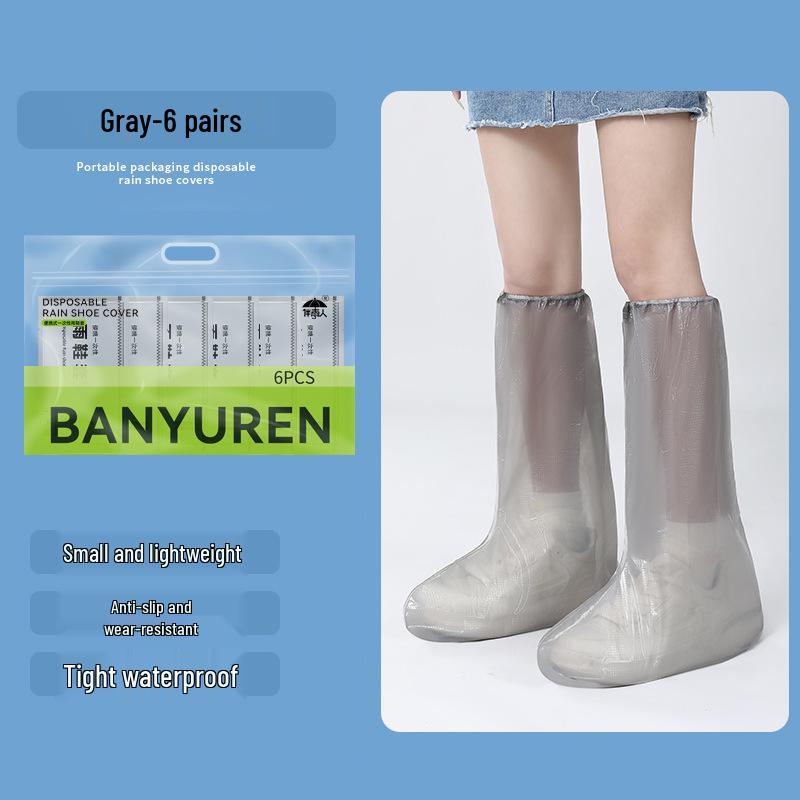Portable Waterproof Thick Transparent Disposable Shoe Covers - Individually Packed for Outdoor Use