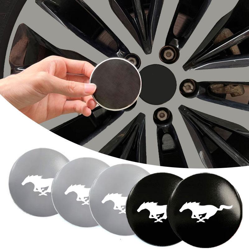 4Pcs Car Wheel Hub Center Cap Sticker Metal Emblem Stickers For Mustang GT350 SHELBY GT500 Accessories