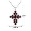 Women's Cross pendant S925 silver with 18inch chain necklace natural red garnet gemstone fine jewelry for your belief gift