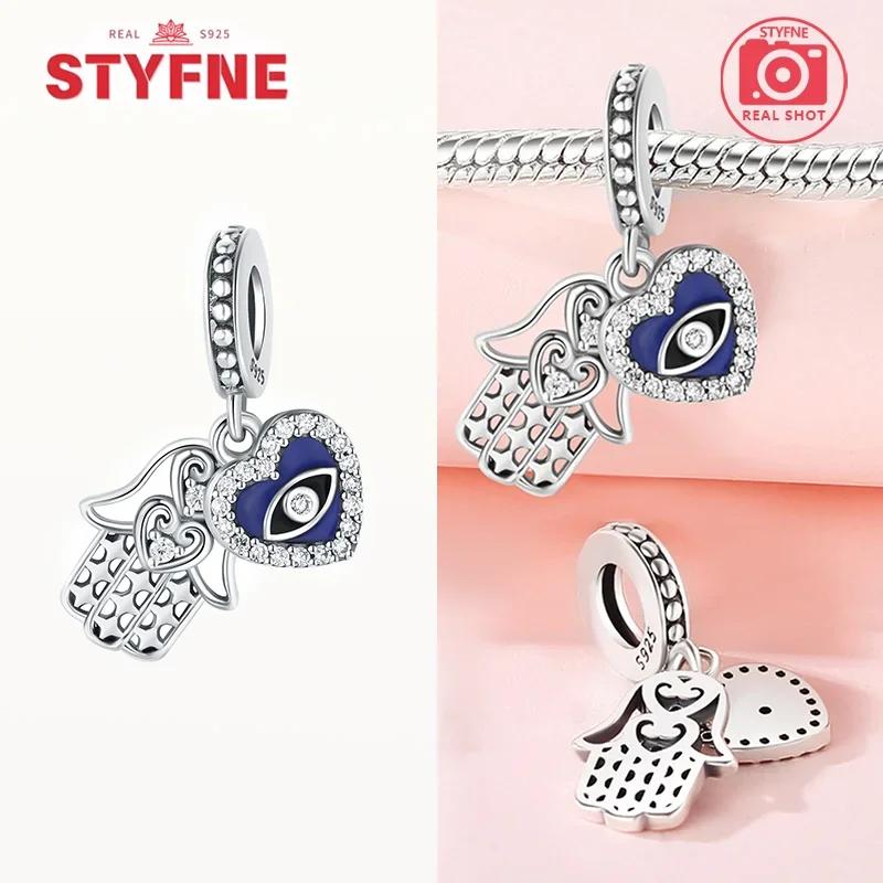 copper Hamsa Hand Evil Eye Charm Bead Charms Colorful Heart Bead Charms Do It Yourself Compatible With Authentic Bracelets Do It Yourself Fine Jewelle