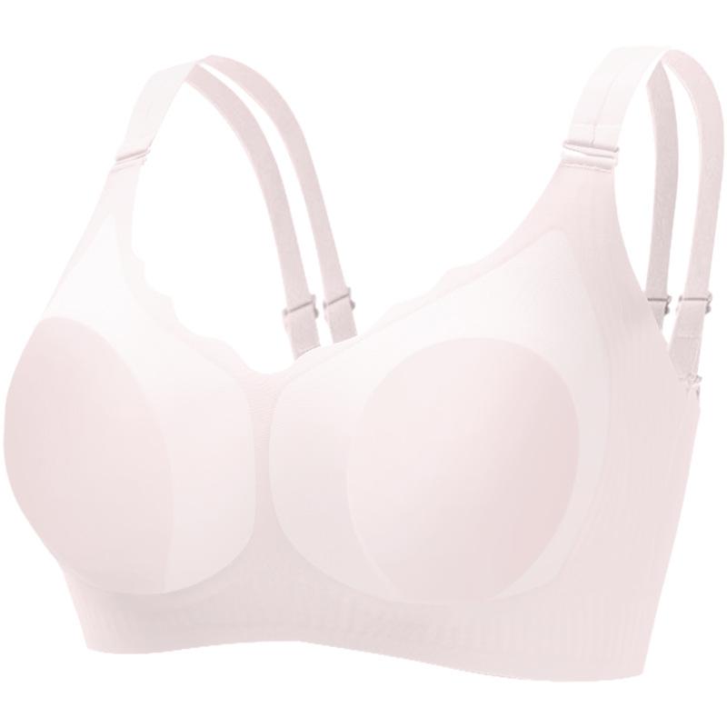 Ultra-thin Seamless Large-size Rabbit Ear Anti-bumping Underwear Women's Big Breasts Are Small, Anti-sagging, Sub-breasts, Jelly Provisions, Bra